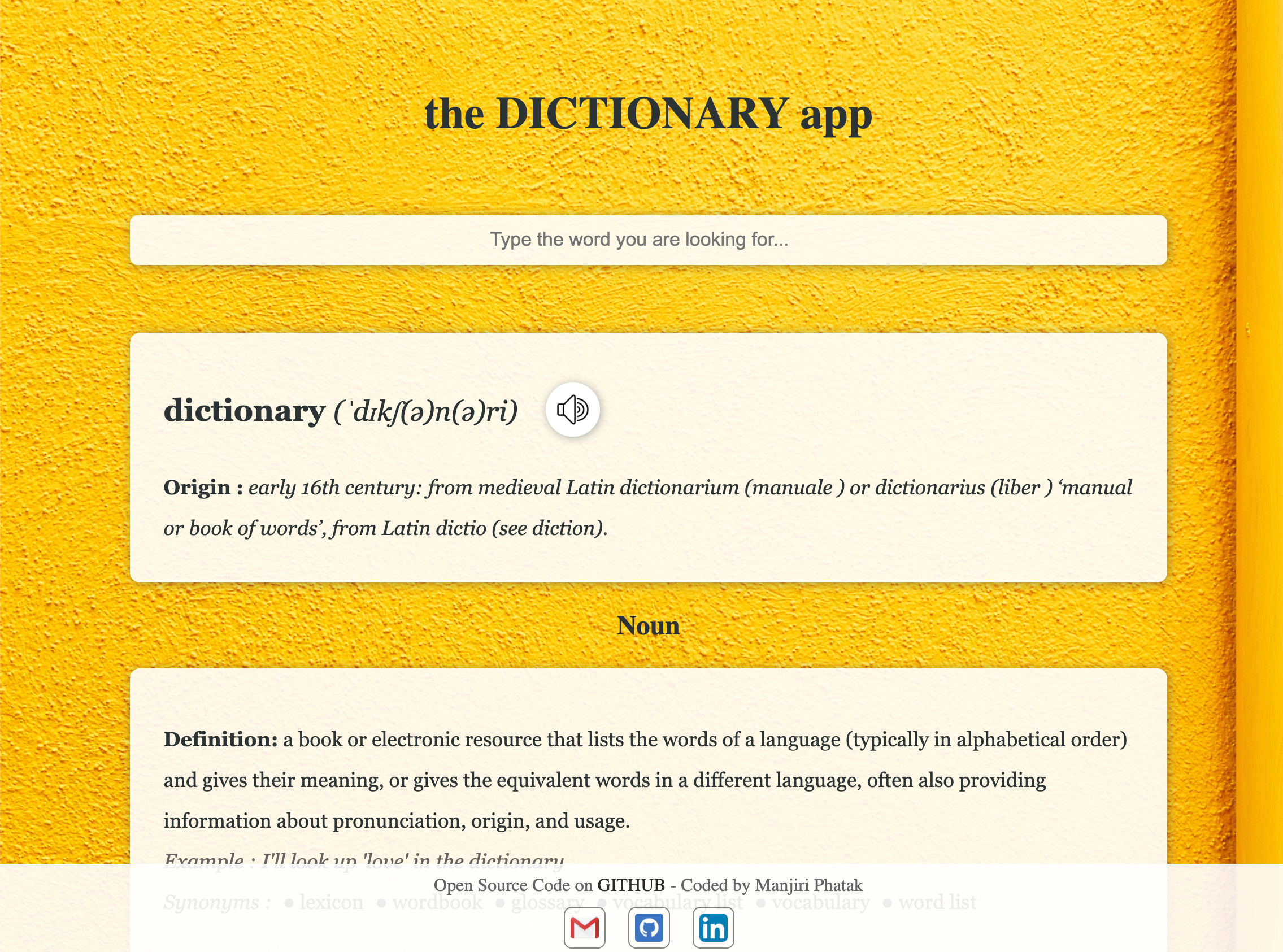 Dictionary App by Manjiri Phatak